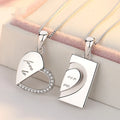 Simple Design Cz Splicing Love Forever Heart Pendant Necklace for Couple Valentine Gift