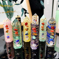 Natural Multi Material Seven Chakra Point Crystal Chips Tower for Meditation Healing Gifts