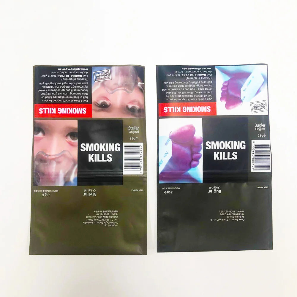 Baccy Tobacco Bag Custom 100g 50g 40g 30g 25g 15g Rolling Tobacco Packaging Pouch