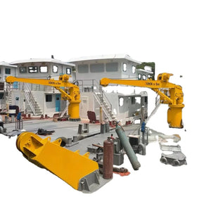 HNTIWIN 3 Ton Motorized Electric Hydraulic Ship Deck Crane with Telescopic Boom 40M Max Lifting Height 1 Year Warranty for Sale