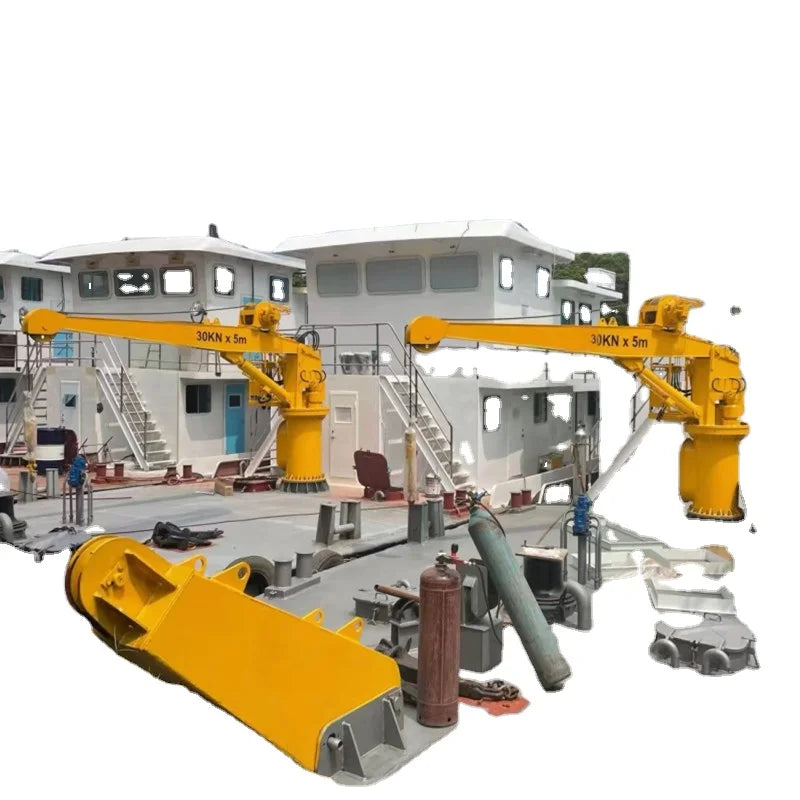 HNTIWIN 3 Ton Motorized Electric Hydraulic Ship Deck Crane with Telescopic Boom 40M Max Lifting Height 1 Year Warranty for Sale