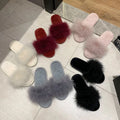 New Arrival Popular Spring Soft Comfortable Indoor Outdoor Women Open Toe Fluffy White Feather Fur Slippers