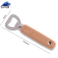 Custom Wholesale Blank Wood Handle Bartender Metal Beer Cap Opener