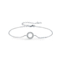 Exquisite Simple Halo Charm Bracelet 925 Sterling Silver Round Circle D Color VVS Clarity Moissanite Chain Bracelet for Women