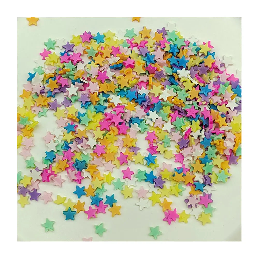 Hot Selling Rainbow Star Polymer Clay Sprinkles Hot Soft Clay Slice Confetti for Nail Art DIY Crafts Cake Phone Case Decoration