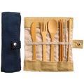 Biodegradable Eco-friendly Fork Spoon Chopsticks Straw Reusable Camping Travel Bamboo Travel Cutlery Set with Bag