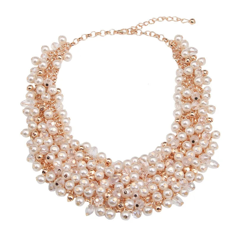 A4242 Migugarment 2025 Luxury Jewelry Collar Women Clothing Pearl Bling Rhinestone Steel Ball Accessories Chinese Wholesalers