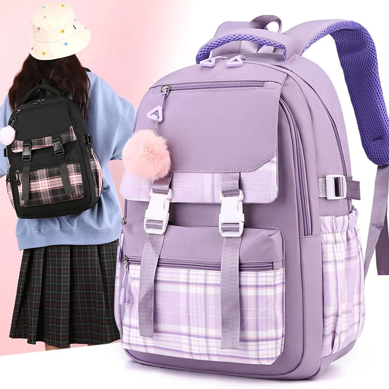 High-Looking Cute Girls' Backpacks Waterproof Oxford Fabric Casual Travel Backpacks Polyester Lining Teenage Student Schoolbags