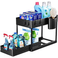 Multifunctional Household Bathroom & Kitchen Storage Shelves Under Sink Cabinet Organizer 2 Tier Pull Out Sliding Basket