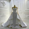 Elegant Sweetheart Pearls Bridal Gowns Sleeveless 2 in 1 Satin Mermaid Wedding Dress Lscj59