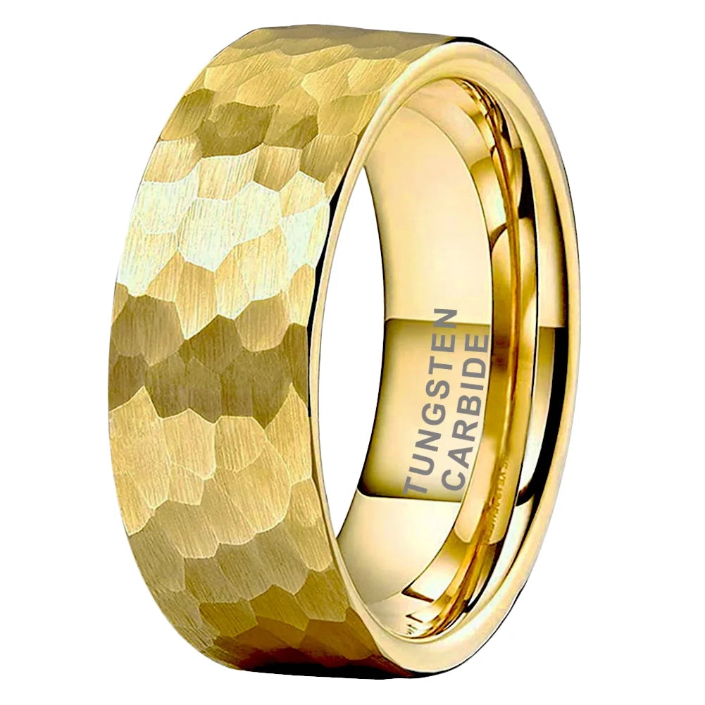 Alin Fashion Jewelry Manufacturer 8mm Gold Plated Men's Tungsten Wedding Ring Brushed Double Wire