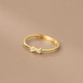 Wholesale Fashion Jewelry 925 Sterling Silver Bow Knot Bowknot Cubic Zircon Gold Plated Adjustable Rings for Women