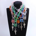 2026 Hiphop Fashion Punk Transparent Long Chain Padlock Necklace for Women Girl Big Acrylic Link Chain Lock Pendant Necklace Man