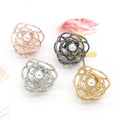3.5cm Filigree Camellia Flower Hair Claws  Hairpins for Women Pearl Center Alloy Floral Hair Clamp Clips for Kids Ponytail