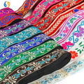 Wholesale Custom Ethnic Jacquard Twill Ribbon Webbing Eco-Friendly 33mm Durable Polyester/Nylon Material Unique Pattern for