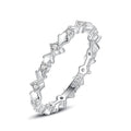 New Trendy 925 Sterling Silver Micro Inlay Diamond Index Finger Row Ring for Women