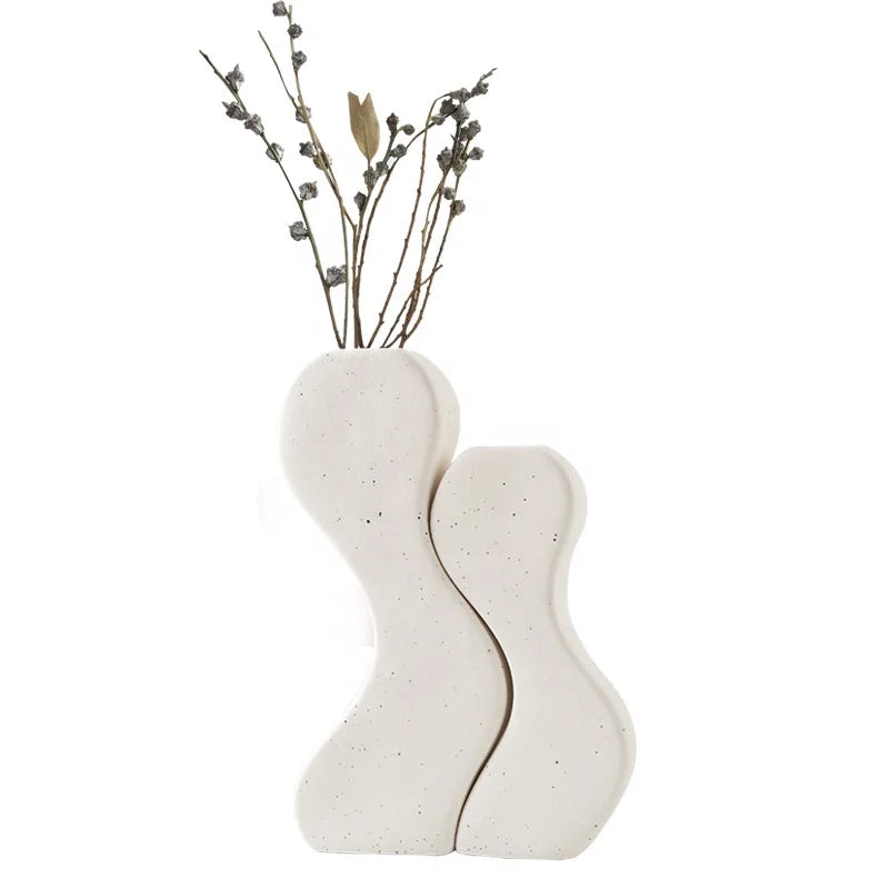 2024 New Design Art Deco Creative Decorative Flower Ceramic Vase for Birthday Home Decoration