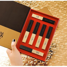 KHT01A Gold Vegan Cute Velvet Matte Lipstick Matte Nude Makeup Gold 6pcs Lipstick Box Set for Girl Gold Makeup Lipstick Kit Set