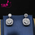 Factory Wholesale Price Custom 1ct Moissanite Earrings White D VVS1 Silver925 Round Halo Moissanite Ear Studs for Women
