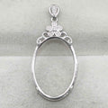 Sterling Silver 20*28mm Semi Mount Pendant Empty Frame Blank Support Setting S925 Base Holder Without Center Stone for DIY Inlay