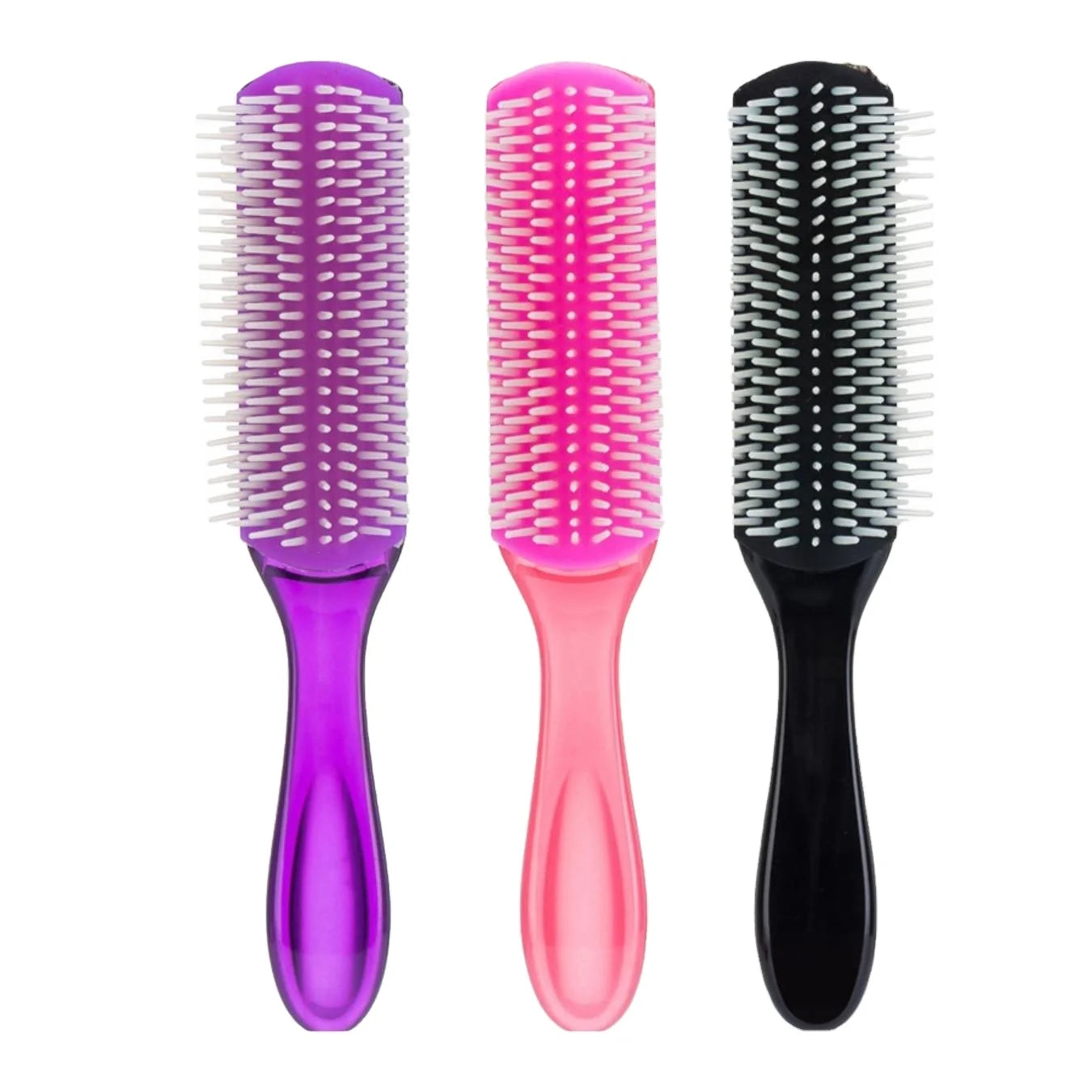 Wholesale Custom Logo Denman 9 Rows Hair Detangling Brush Made of Durable Nylon High Temperature Resistant BeauteMecca DB-13