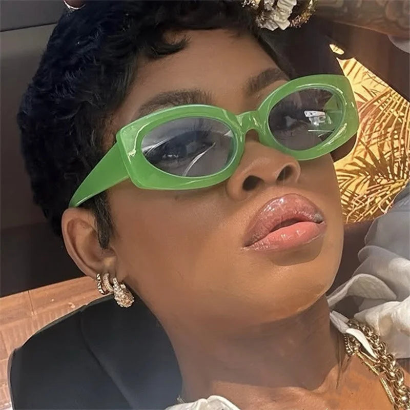 Wholesale Sunglasses Uv400 Suppliers New Fashion Small Frame Cat Eye Shades Retro 2025 Women Trendy Green Sunglasses