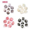 Udixi Polyhedral Custom logo Engraved Dungeons and Dragons Gem Gemstone Stone Dice Game Set Frosted Cat Eye