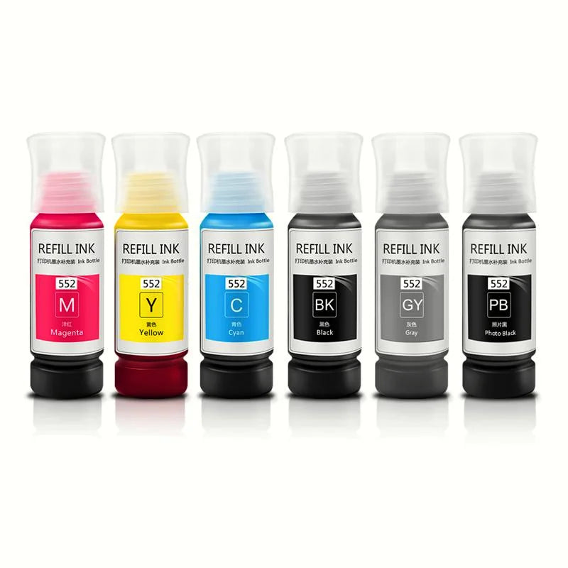 Ocbestjet 70ML/Bottle 552 High Quality Refill Ink for Epson ET-8500 ET-8550 Printers