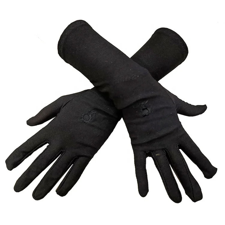 Wholesale Summer Sun Protection Logo Custom Lady Party Full Finger Muslims Arab Black Long Glove for Women Muslim Hand Gloves