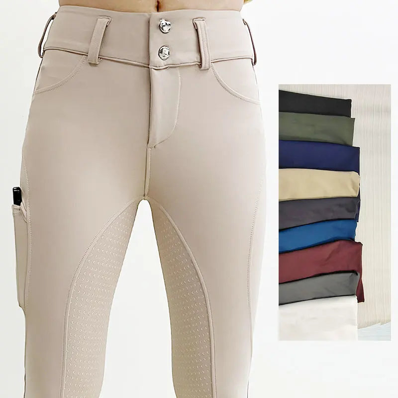 Recycled Clothing Equestrian Women's 9 Colors Full Silicone Anti-pilling Breeches Equestrian Ladies Horseback Clothing Leggings
