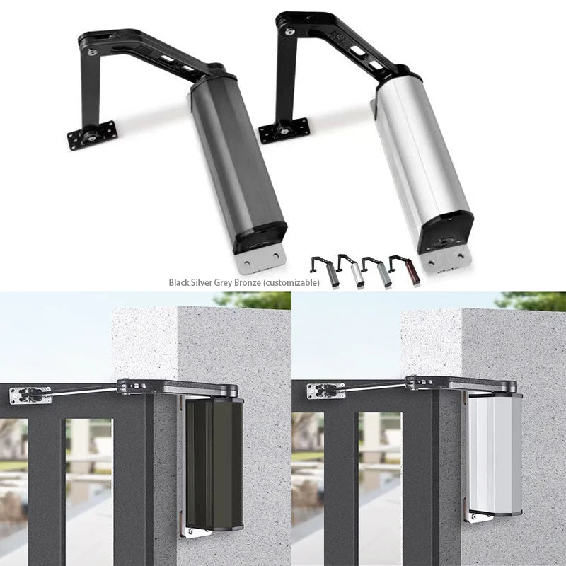 Custom Colors Dc Brushless Motor Fast Openinng 3S Quiet Working Curved Arm Flat Swing Gate Remote Side Mount Garage Door Opener