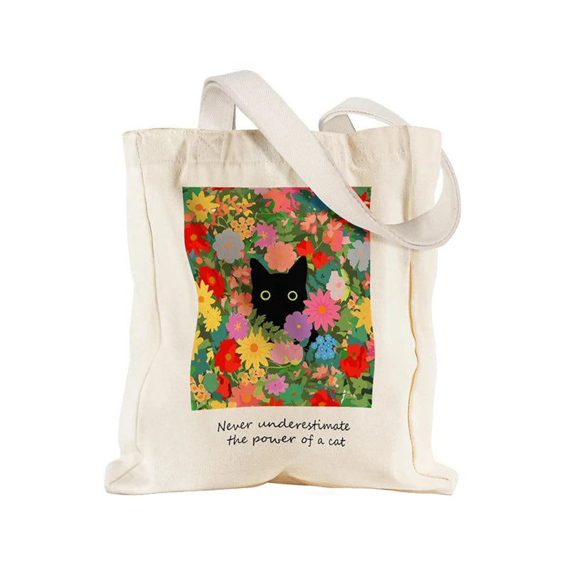 Heavy-Duty Cotton Canvas Tote Bag for Women Large Custom Printed Logo Reusable Shoulder Beach Shopping Handbag