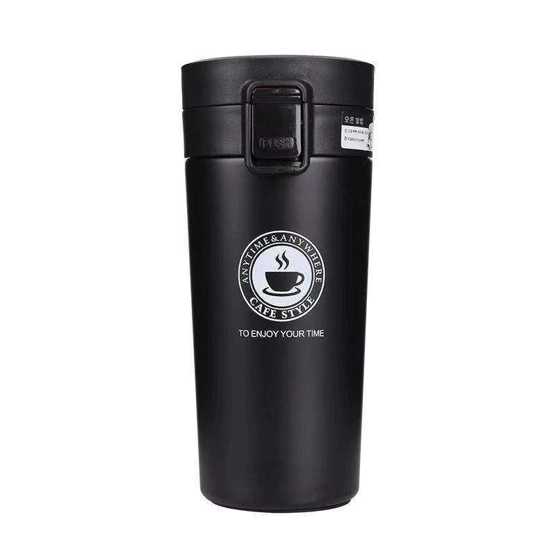 Stainless Steel Double Layer Vacuum Insulated Coffee Tumbler Flask 400ml Flip Top Bounce Back Lid MegaBDM