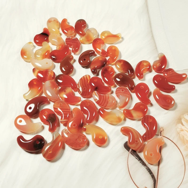 HZ Wholesale Fashion Natural Crystal Magatama Pendant Rose Quartz/Red Agate Magatama Necklace