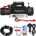 Sihao EU Warehouse Ready Stock 13500 LBS Electric Truck Winch12v Electric Winch ATV Synthetic Rope with Remote Control
