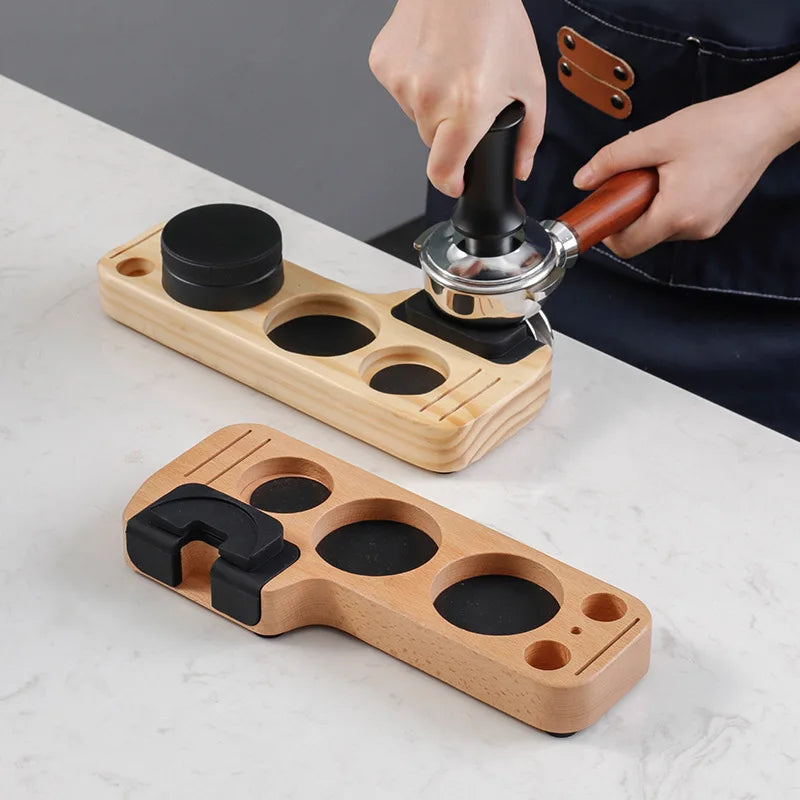 51/54 /58mm Espresso Machine Accessories Stand Storage Powder Seat Coffee Wooden Powder Tamper Base