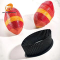 AK Perforated Plastic Tart Ring Rugby Shape DIY French Fruit Mousse Cake Dessert Molds Cutter for Kitchen Pastry Decorating Tool