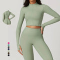 Women Quick Drying Long Sleeve Workout Gym Sports Fitness Active Yoga Jacket With Thumb Hole