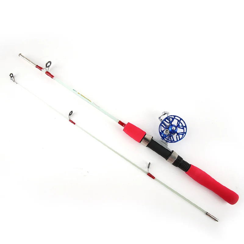 Cheap Fresh Water Reel Set and ultra Light Fiberglass 2 Knot Solid Foam Grip Winter Ice Fishing Rod