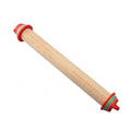 17inch Adjustable Wood Rolling Pin with Thickness Ring Pastry Chapati Fondant Dough Wood Roller Pin