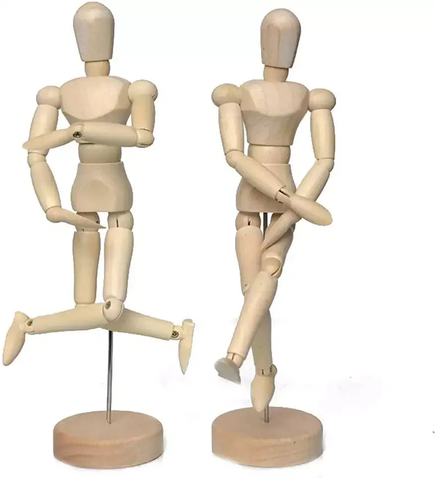 8IN Artist Draw Painting Model Mannequin Jointed Doll for Art Drawing Human Figure Mini Wood Manikin Sketching Lay Figure