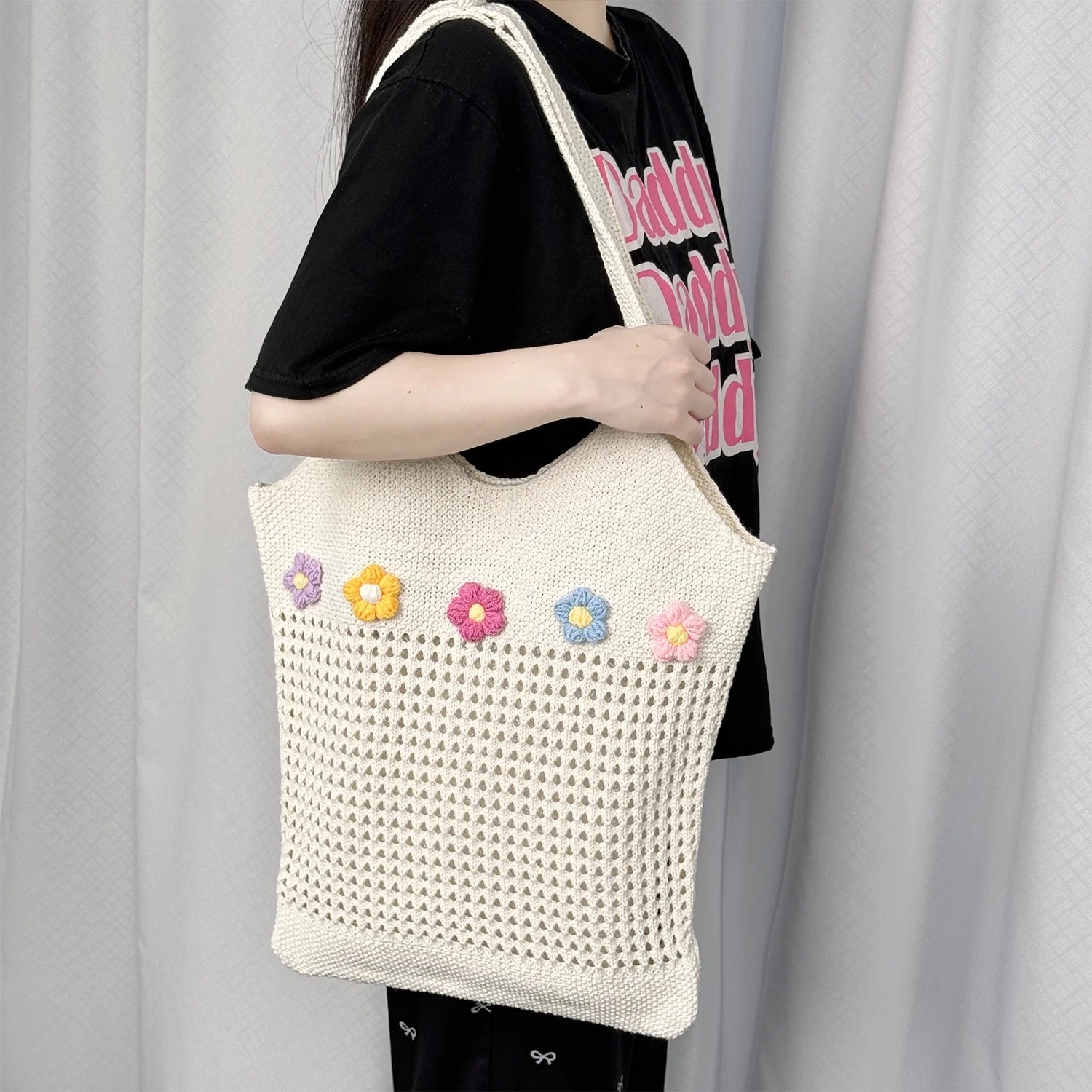 2024 New Designer Portable Large Capacity Tote Bags Women Handmade Crochet Knitted Embroidery Open Autumn Summer Hollowed Beach