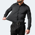 Men's Casual Four-Way Stretch Shirt Anti-Wrinkle No-Iron Simple Business Style Thin Design for Cross-Border Amazon Foreign Trade