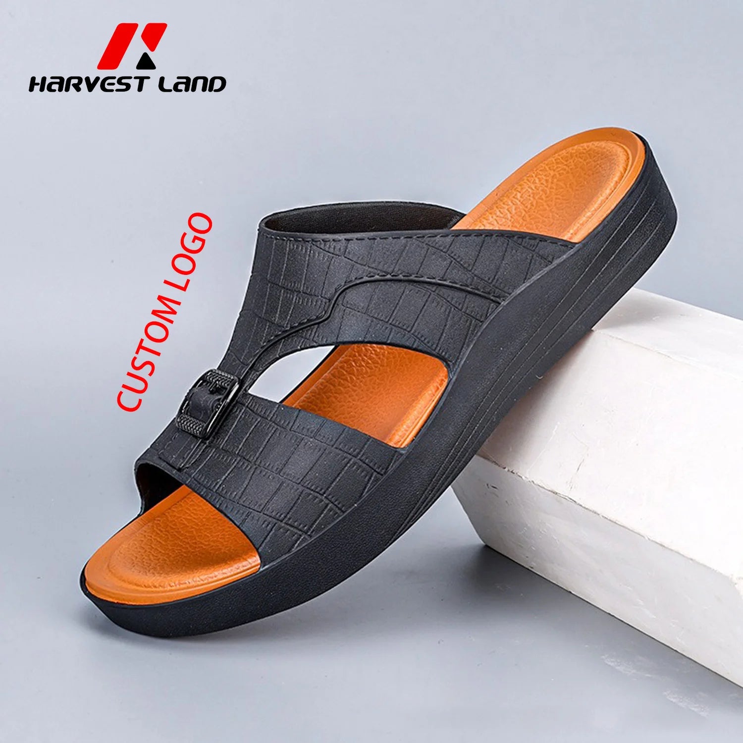 HARVEST New Customizable Logo Outdoor Cool Slippers with Anti slip Thick Bottom for Men's Casual Slippers Suitable for Men