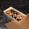 Biodegradable Customized Disposable Take Out Food Box to Go Packaging Box Wooden Bento Lunch Sushi Tray Box