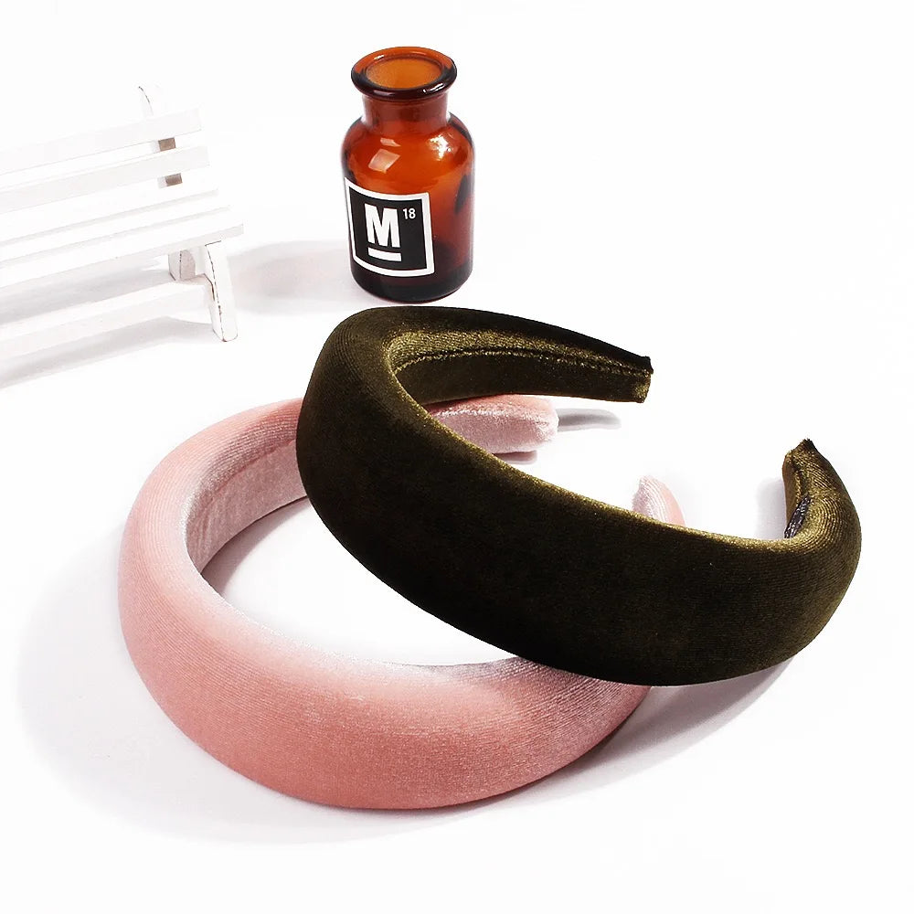 Velvet Sponge Hairband Women Alice Foam Headbands Hair Accessories Head Band Fashion Headwear Wide Padded Hairbands