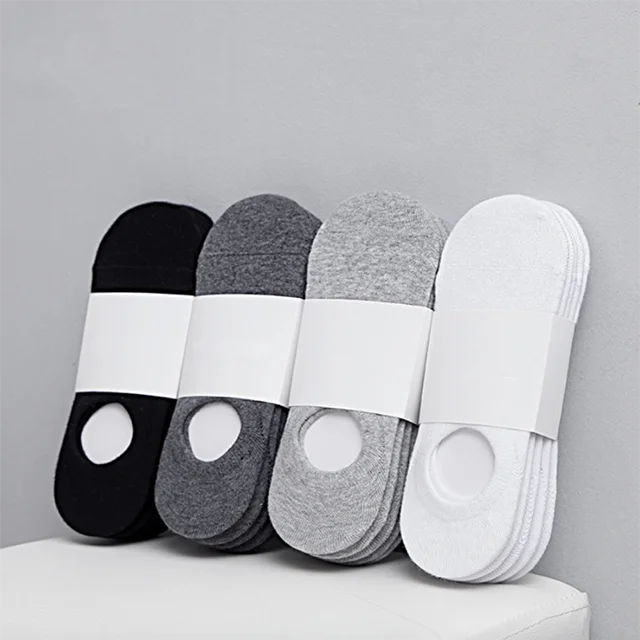 Solid 100% Cotton Regular Unisex Mens Invisible Cotton Socks