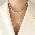 Handmade 18k Gold Plated Freshwater Pearl Beads Pendant Necklace for Women Jewelry Trendy Maiou