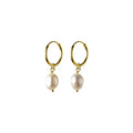 Real 925 Sterling Silver Sweet Irregular Baroque Pearl Hoop Earrings for Women Wedding Valentine's Day Jewelry