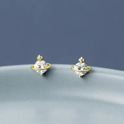 HOVANCI New Fashion 18K Gold Plated Sterling Silver Earring  Paved Crystal S925 Silver Stud Earring for Women